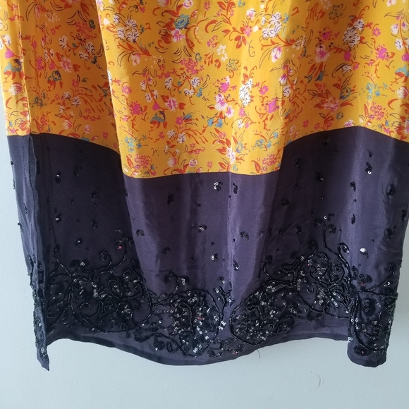 Anthropologie Maeve Silk Yellow Road Midi Skirt Small - Picture 11 of 16